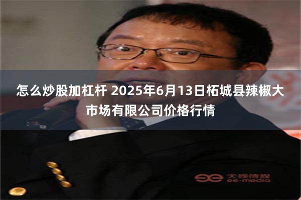 怎么炒股加杠杆 2025年6月13日柘城县辣椒大市场有限公司价格行情