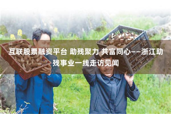 互联股票融资平台 助残聚力 共富同心——浙江助残事业一线走访见闻